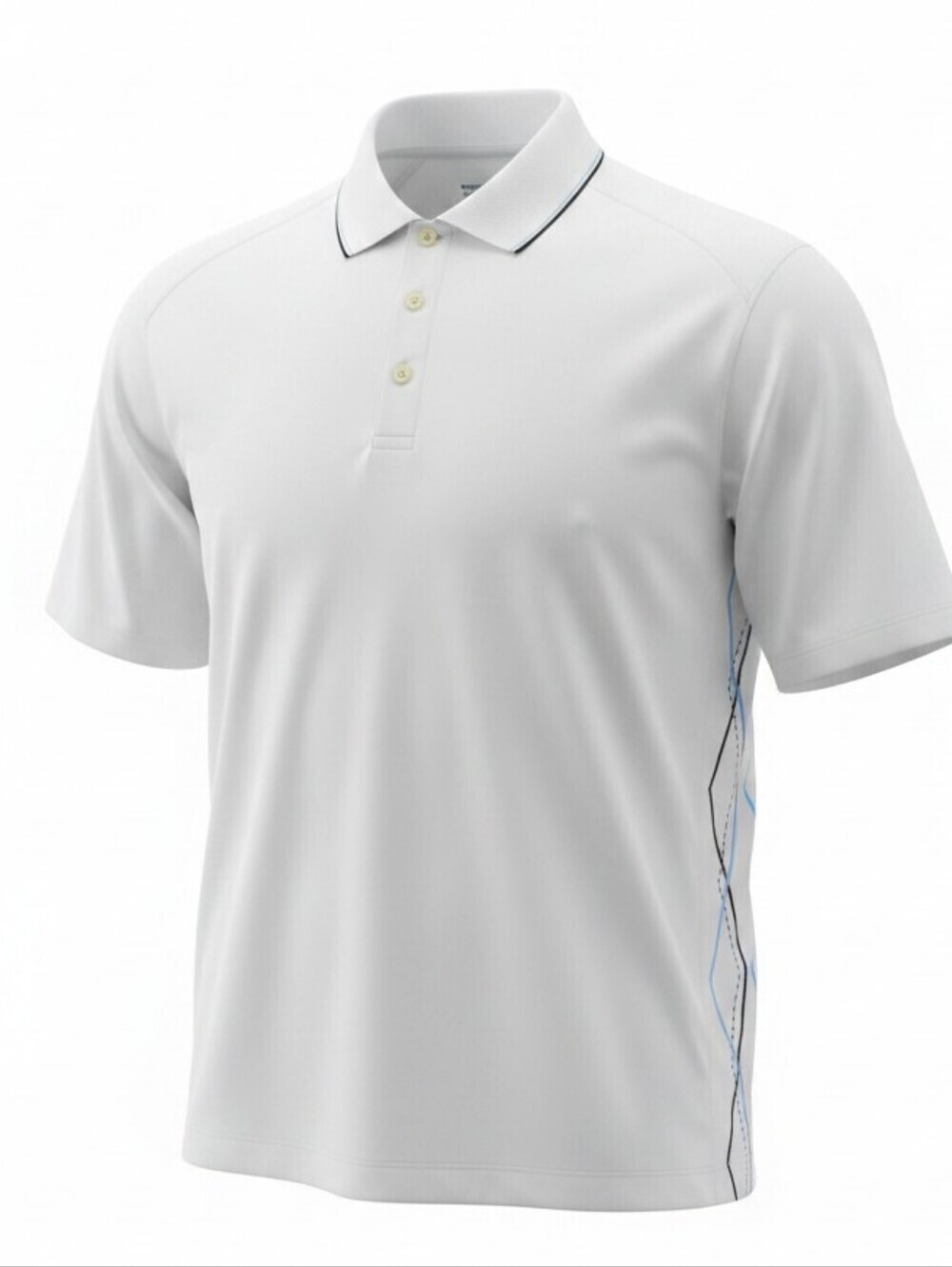 Nike Golf Dri Fit Short Sleeve White Polo Blue Accent, Athleisure, Mens XL